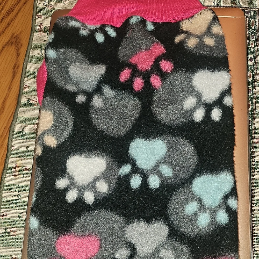 Paw Print Colorful Pet Sweater Size SMALL